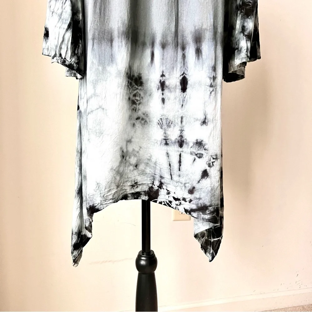 ACE FASHIONS Versatile Bell Sleeve Tie Dye Dress/Cover Up—SZ. Small